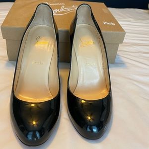 Christian Louboutin Black Patent Wedge Pump